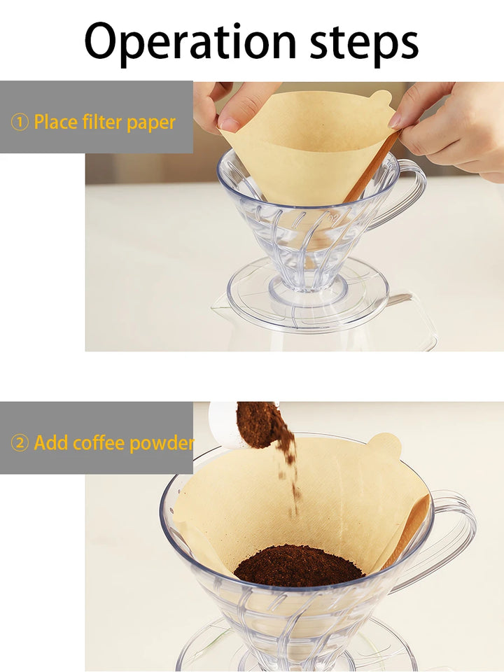 Transparent hand brewed coffee filter cup, home drip coffee filter, coffee enthusiast brewing equipment