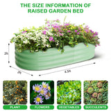 2-Pack Oval Galvanized Steel Raised Garden Bed Open Base Safety Edge Metal Planter Box Raised Beds for Vegetables Flowers Herbs