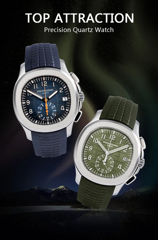 New Arrivals Specht&Sohne Brand Men Quartz Watches 40MM Rose Gold Stainless Steel  Male Functional 5167 Sports Wristwatch 5Bar