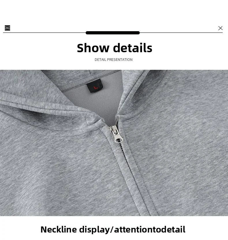 American Retro Hoodie Sweatshirt Autumn Winter Men's Loose Casual Open Cardigan Jacket Comfortable Long Sleeve Zipper Pure Wear