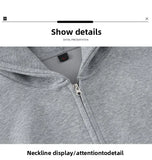American Retro Hoodie Sweatshirt Autumn Winter Men's Loose Casual Open Cardigan Jacket Comfortable Long Sleeve Zipper Pure Wear