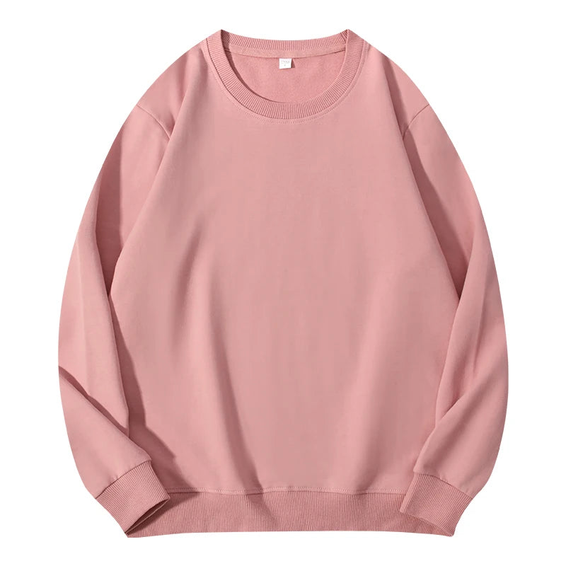 Autumn O-Neck Cotton Women's Sweatshirt Hoodies Basic Loose Casual Women Pullover Solid Sweatshirt Ladies Tops Factory Wholesale