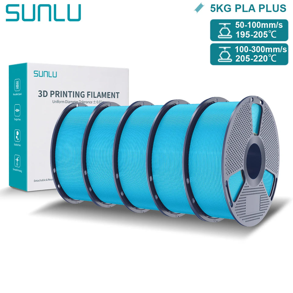 SUNLU Pla Plus 3D Filament 1.75mm Good Toughness Multicolor Neatly Wound PLA+ Filaments for FDM 3D Printing Materials 5KG