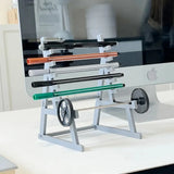 Creative Barbell Rack Pen Holder With Barbells And Weights Desk Pen Organizer Mini Squat Rack Ornaments Stationery Storage Rack