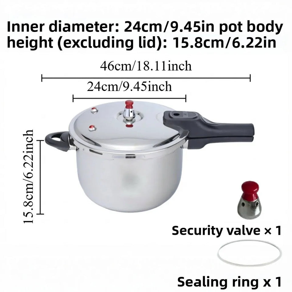 Stainless steel pressure cooker,commercial and household use, multiple specifications,suitable for electric stove and gas stove.