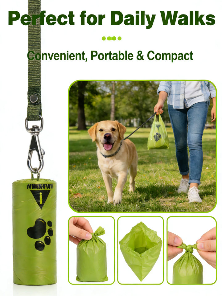 Eco-Friendly Dog Poop Bags Leak-Proof Extra Thick EPI Material Unscented Pet Waste Bags for Dog Walking Outdoor