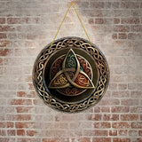 1 Piece 2D Celtic Three Curved Legs Symbol Logo Wooden Disc 8 Inch For Bedroom Living Room Home Restaurant Bar Coffee Shop