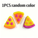 Pizza Shaped Soft Sensory Fidget Cube  Stress Relief Anti-Anxiety Squishy Squeeze Toy Focus Relax Gadget Toy for Adults Gift
