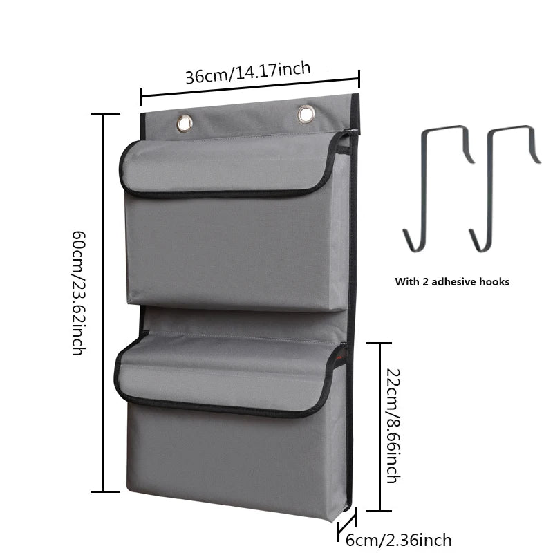 Multi-pockets Wall Storage Bag Large Over Door Hanging Shoe Organiser Behind Doors with 4 Metal Hooks Shoes Rack Storage Bags