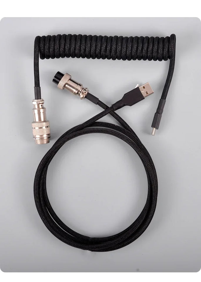 3M Type C Mechanical Keyboard Coiled Cable USB Keyboard Wire Mechanical Keyboard Aviator Desktop Computer Aviation Connector
