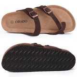 Gacimy Women Fashion Thick Sole Leather Clogs Slippers Classic Women's Mules Cork Clogs Slipper Outdoor Deep Heels Shoes Sandal
