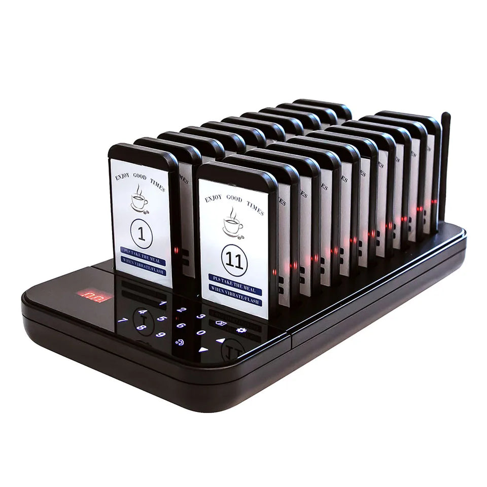 Wireless Restaurant Pager Guest Calling Paging System Waterproof Food Pager for Coffee Shop Dessert Shop Food Truck Bank