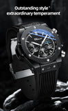 Men Watches High Quality Waterproof Sports Chronograph Quartz Wristwatches Silicone Strap Calendar Luminous Watch For Men