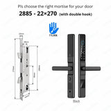 TTLock APP Waterproof Fingerprint Password Smart Lock For Outdoor Pull Push Sliding Aluminum Door 2885/ 3585/ 4585 /6085 Mortise