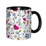 Pink Doctor Nurse Coffee Mugs DIY Customized Enfermera En Apuros Ceramic Milk Tea Mug Cup