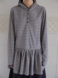 Onalippa Girl Style Hooded Sweatshirt Spring Autumn New College Women Clothing Gray White Striped Long Sleeved T-shirt Base