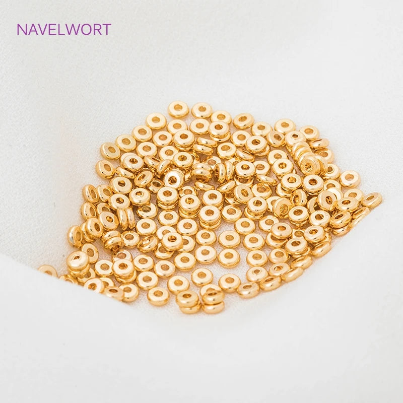 18k Gold Plated Spacer Beads For Bracelet Making,Separators For Beads,Jewelry Fittings,DIY Jewellery Making Supplies Wholesale