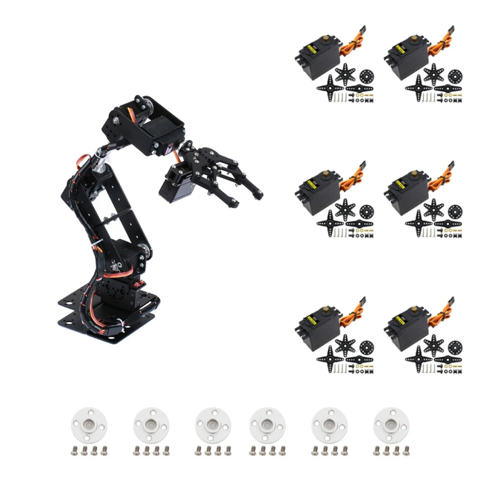 6-DOF Robotic Arm Kit Multi Degree-of-Freedom Robot Grasping Maker with Servo Option for Education and Person DIY