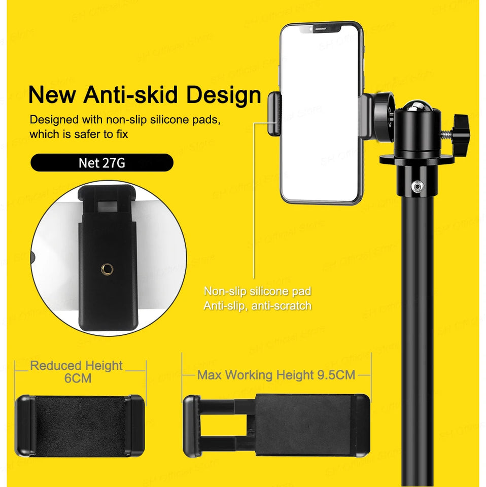 200/170/150/55cm Selfie Tripods Aluminum Light Stand For Phone Stand Mount Digital Camera Tripod With Clip Bluetooth Controller