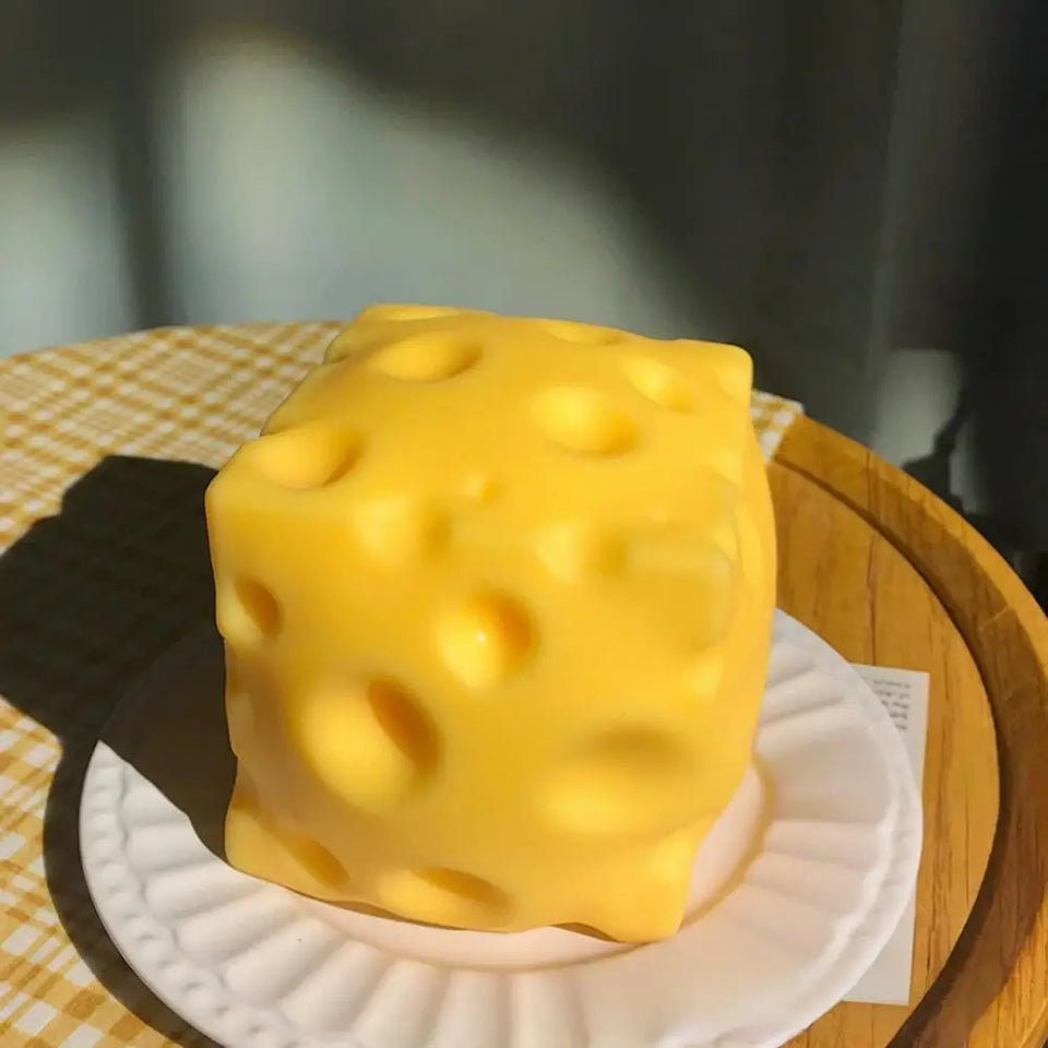 Square Cheese Squishy Toys Slow Rebound Push Stress Relief Sensory Toys Cheese Stress Balls Fidget Toys for Children Adult