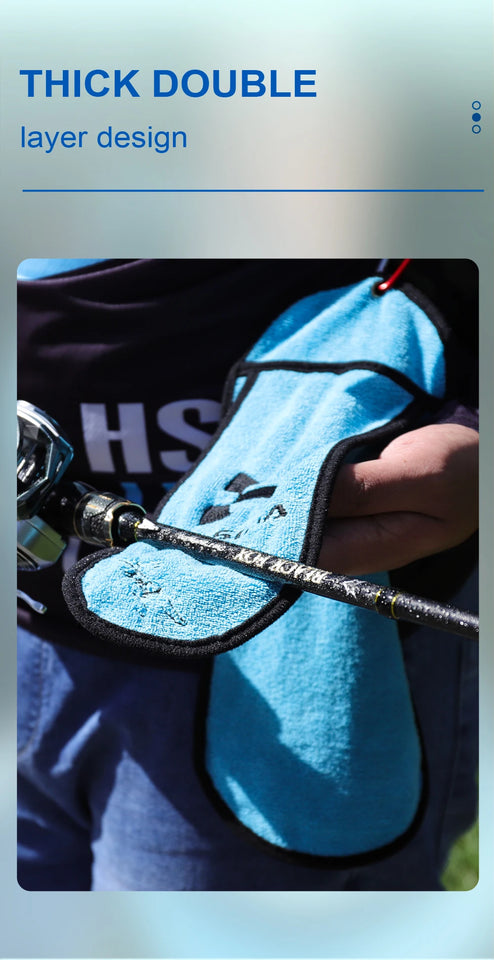 HISTAR 1pc 3 Color Choice Double Layers Thicken Anti-Slippery High Cotton Fabric Soft Fishing Face Towel
