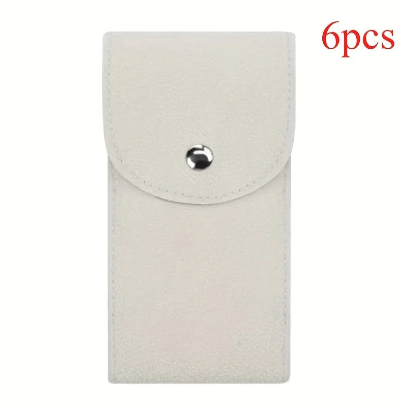 6 Pieces Portable Single Watch Travel Case Organizer - Flannelette Fabric Storage Bag for Men and Women