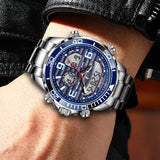 New LIGE Fashion Military Watches for Men Luxury Original Sports Chronograph Watch Waterproof Quartz WristWatch Clock Gift