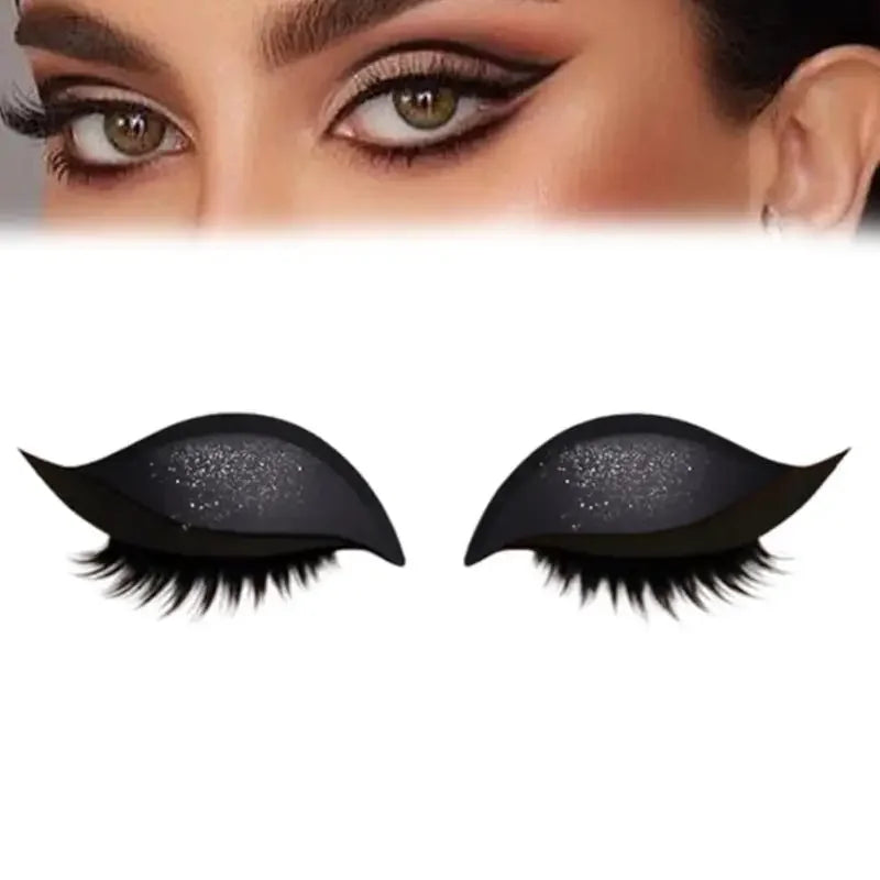 Eyeshadow And Eyelash Stickers, Lazy Eye Shadow Eyelash Patch, 2-in-1 Reusable Eye Makeup Stickers Self-Adhesive Quick Makeup