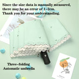 Women's Umbrella Lace Fashion Folding Umbrella Sunshade Umbrella Wind and Rain Resistance Travel Foldable Portable Student Gift