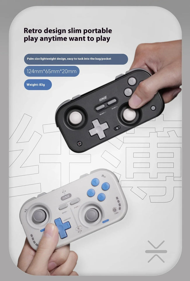 NEW IINE Palm-Sized Gamepads Wireless Bluetooth Retro Gaming Controllers 1000hz Hall Joystick Portable Android Ios Phones Pc