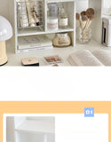 Ins Kawaii Desktop Storage Rack Bookshelf DIY Desk Holder Office Desk Organizer Student Combination Cabinet Storage Display Rack