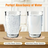 4pcs Absorbent Drink Coasters, Minimalist Cotton Fabric Coasters with Non-Woven Lining for Coffee Table Home Decor