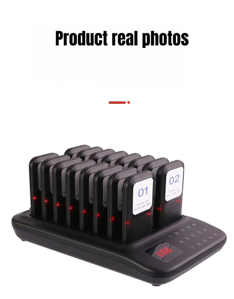 Restaurant Pager System,16 Restaurant Pagers,Wireless Calling System for Restaurant,1000FT Long Range Food Buzzer  Pagers