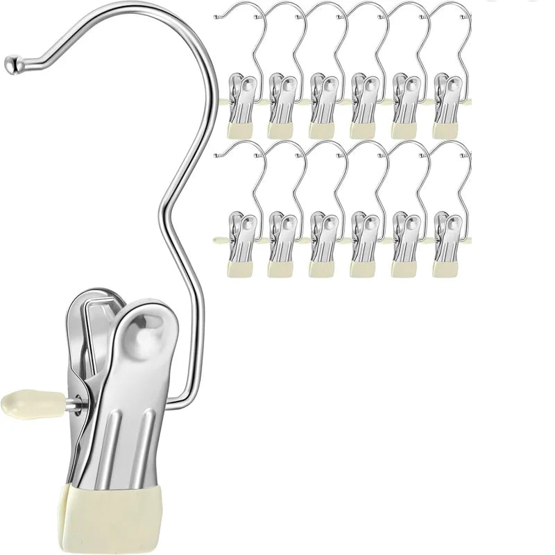 Hangers Clips Stainless Steel Laundry Hooks Hanging Clothes Pins Clip Hangers Boot Shoes Clothes Pins