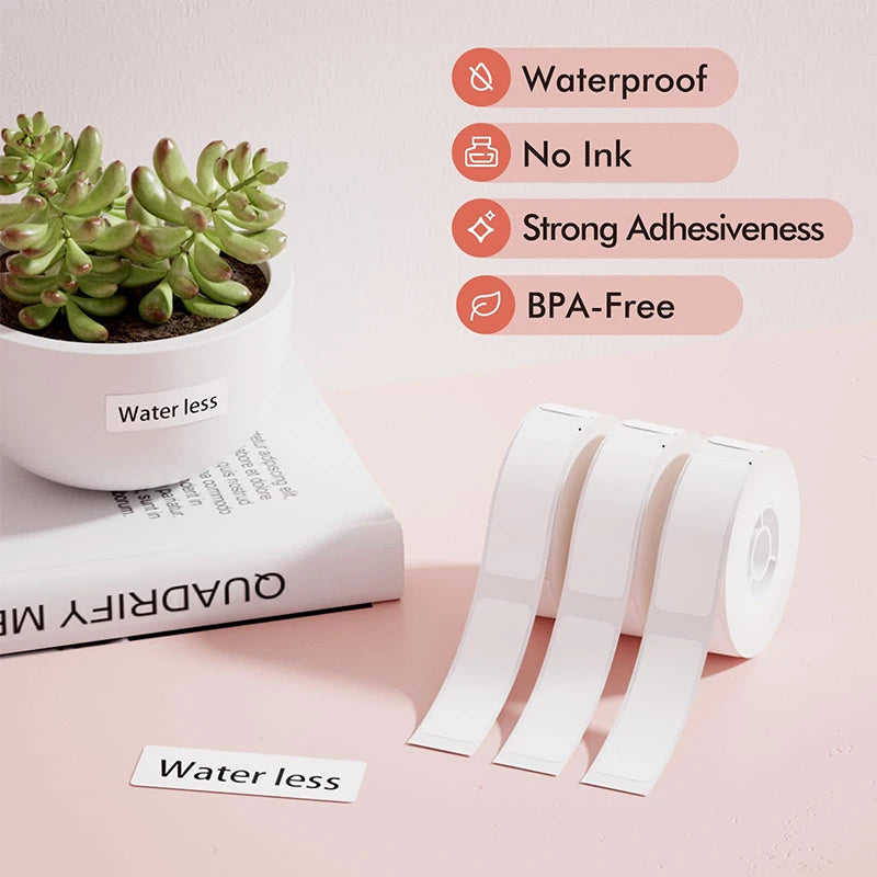 Niimbot 1/3/6 Rolls White Label Waterproof Adhesive Sticker Anti-Oil Paper For B1 B21 Mini Portable Thermal Printer Label Maker