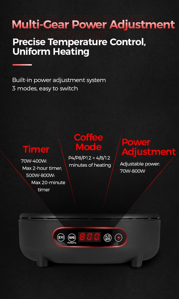 IKAPE Espresso Moka Pot and infrared ceramic hob Set,220V With Temperature Control Stovetop Espresso Machine For Coffee Lover