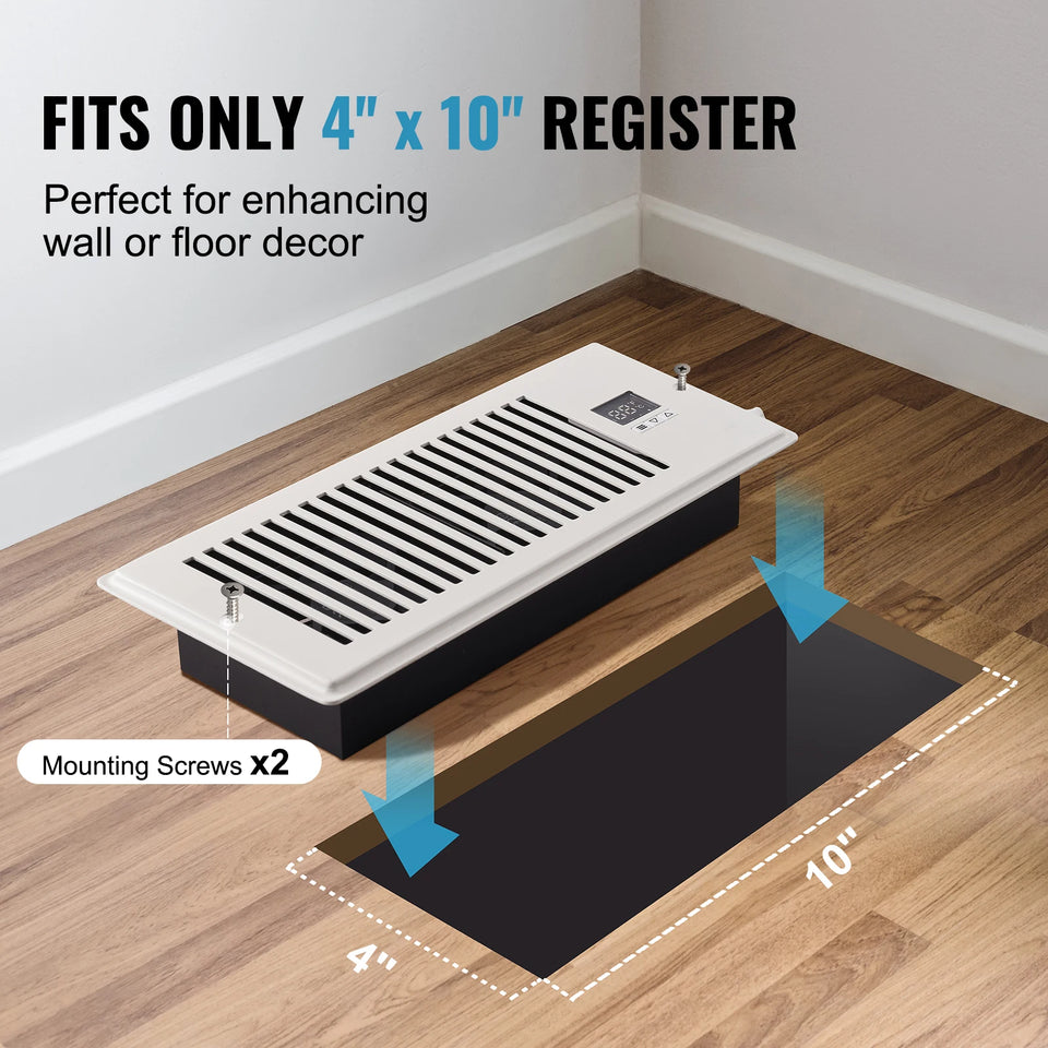 SucceBuy Booster Fan 4x12in Duct Fan 100CFM 10 Adjustable Speeds with LCD Smart Controller for Wall and Floor