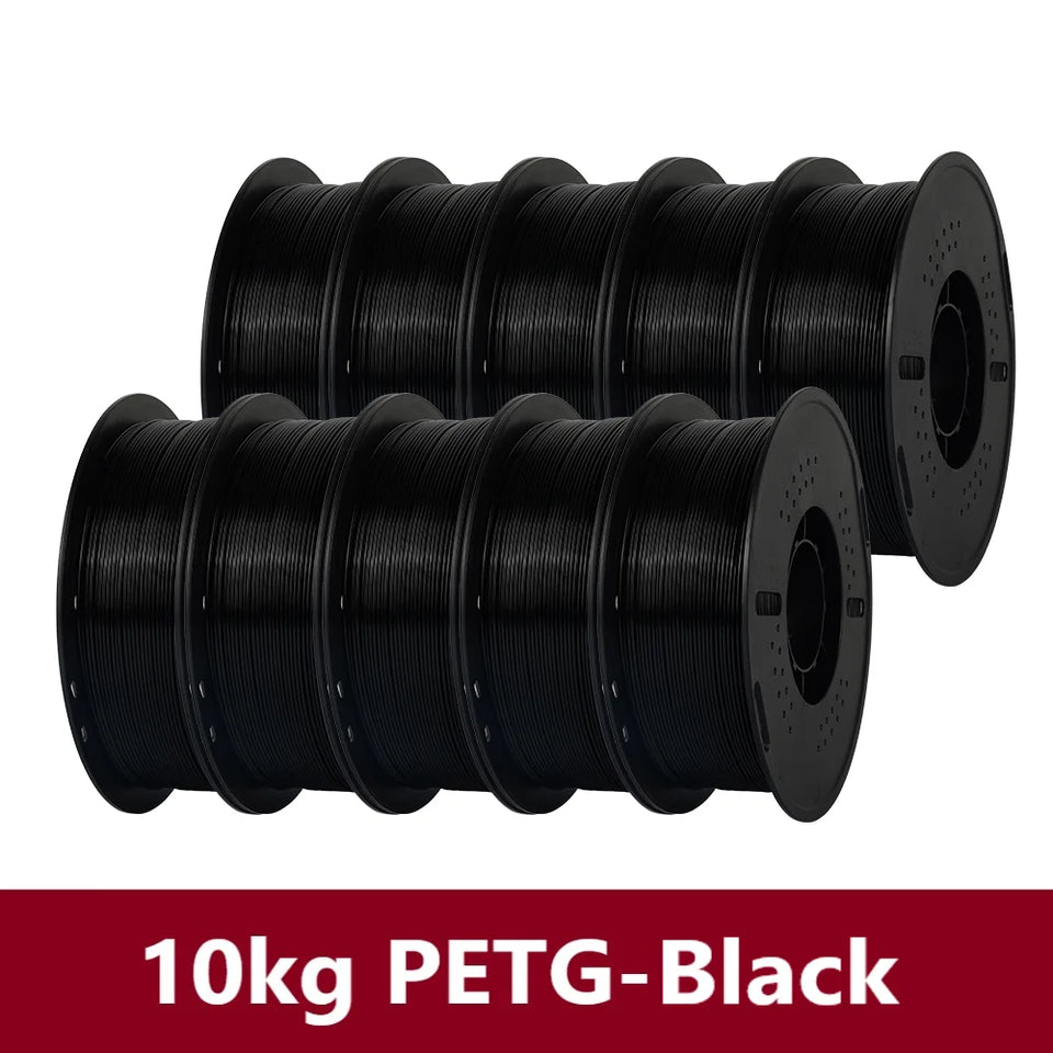 KINGROON 10KG PLA/PETG Filament 1.75mm Black White Gray 3D Printer Filament No Bubbles Plastic 10 Rolls Wholesale