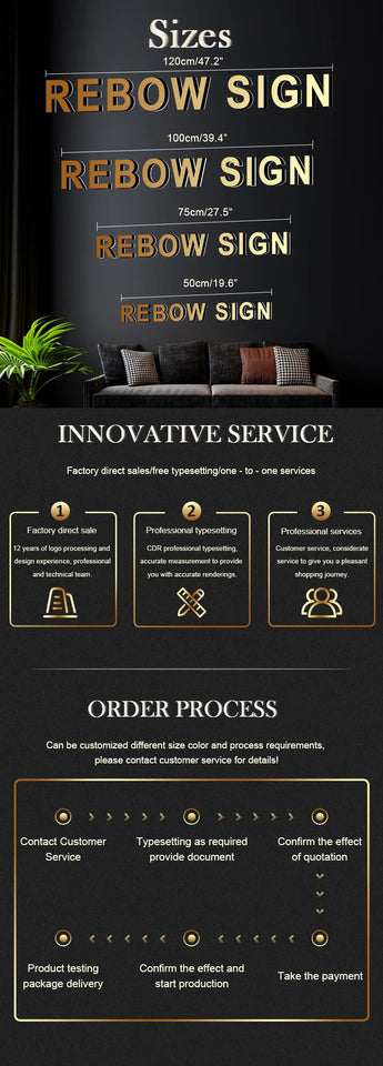 Custom 3D Metal Letters Business Logo Commercial Storefront Sign Office Clinic Spa Nail Company Signboard  Metal Channel Letters