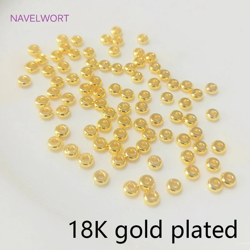 18k Gold Plated Spacer Beads For Bracelet Making,Separators For Beads,Jewelry Fittings,DIY Jewellery Making Supplies Wholesale