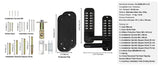 SucceBuy Mechanical Keyless Entry Door Lock Single/Double -Sided 14 Digit Keypad and Handle Embedded