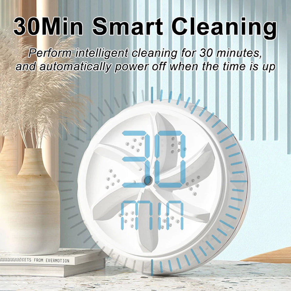 Portable Turbo Washing Machine Hight Power Mini Ultrasonic Washer for Baby Clothes Underwear Socks Business Trip Travel USB