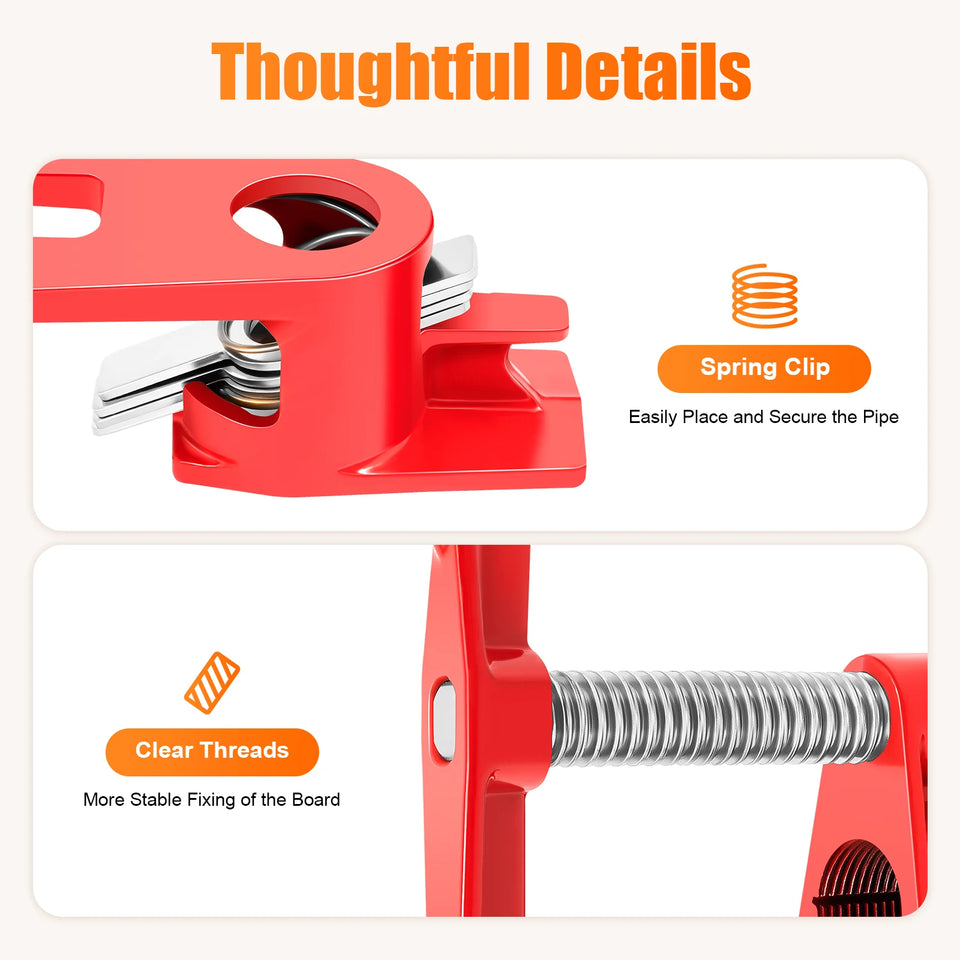 4 Pcs 3/4" Wood Gluing Pipe Clamp Set for Woodworking Lumber Stores, Manufacturing Plants, Repair Shops