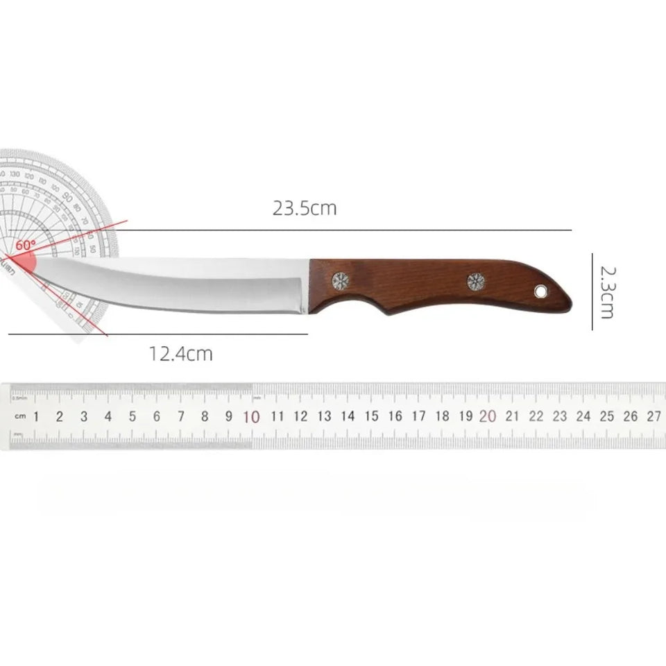 New Multi-Purpose Chef Knife Ultra-Sharp – Stainless Steel Ergonomic Wood Handle with Cover for Home & Commercial Cooking