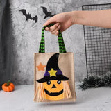 Halloween Decorations Party Gift Basket Pumpkin Ghost Felt Linen Candy Basket Bag for Kids Child