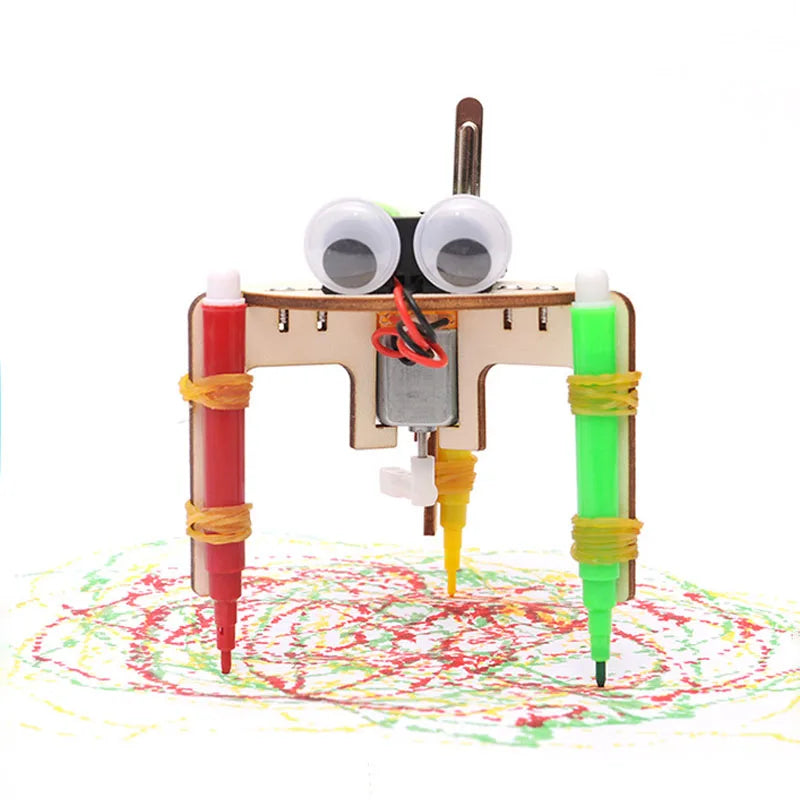 Technology small production DIY graffiti robot elementary school student creative small invention scientific experimental device
