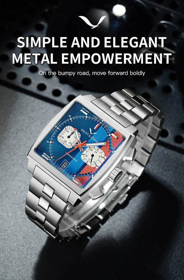 Specht & Söhne 2026 New Arrivals Hot Selling Fashion Men's Watches Stainless Steel Japan VK63 Chronograph Quartz Wristwatch