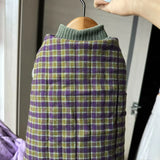 Winter Green Plaid Suit for Cats Thick Fleece Vest Warm Long Sleeves Undercoat for Hairless Cat Spring Sweatshirt for Sphynx