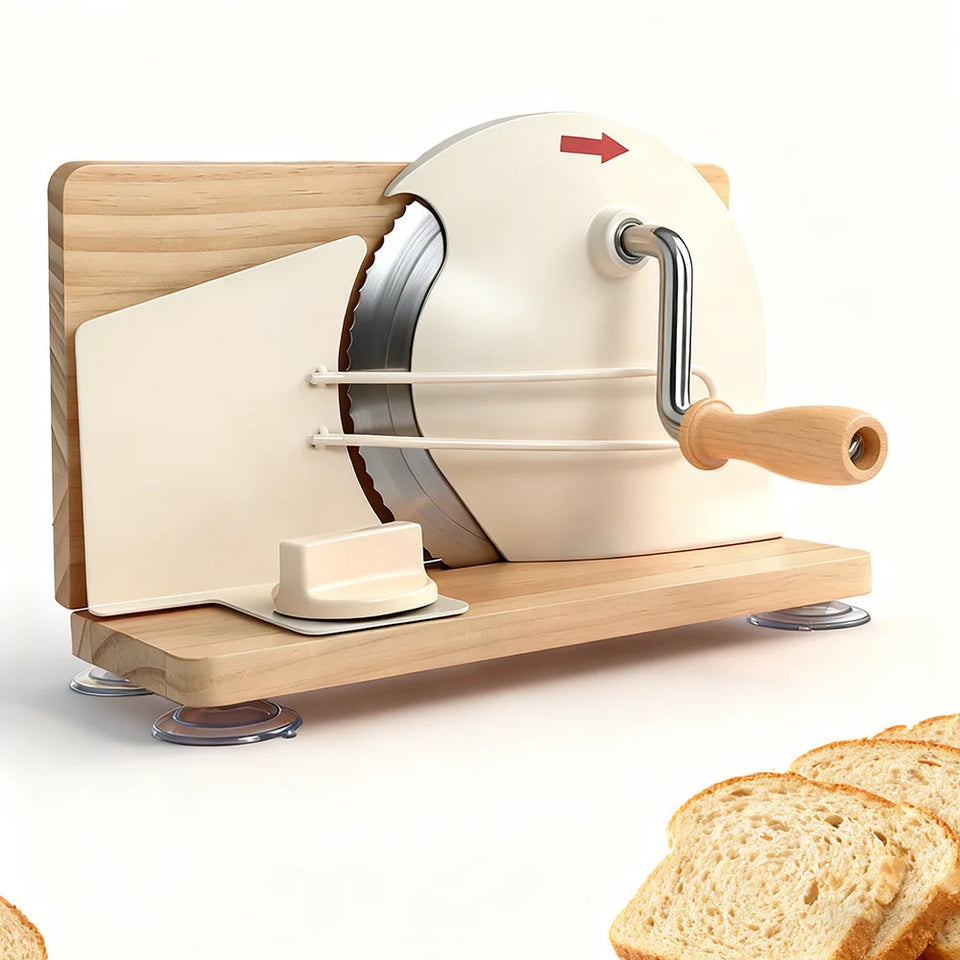 Adjustable Manual Bread Cutter Hand Crank Ergonomic Bread Slicing Cutter for Commercial Bakery Shop & Home Baking Daily Use