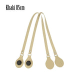 New Arrival Long Thicken Polyester Cotton Flat Handles With Faux Leather PU Drop End with Silver Rivet for OBag for EVA O Bag